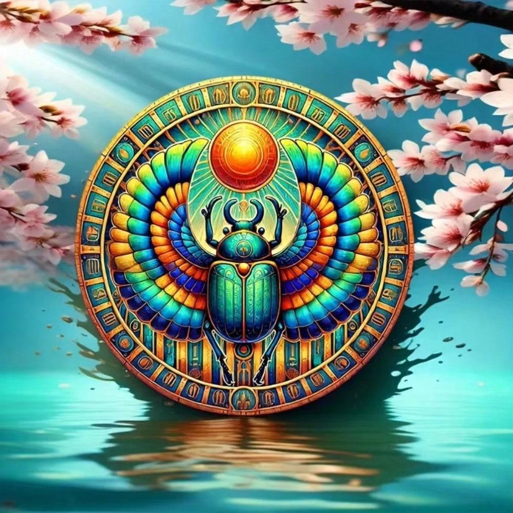 Древнеегипетский Скарабей Металлическое Настенное Искусство Декор 8x8 Дюймов Цветная Железная Картина Дом 20x20