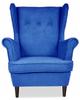 ARI Scandinavian Family Meble Wing Chair, Blue Velvet Modern