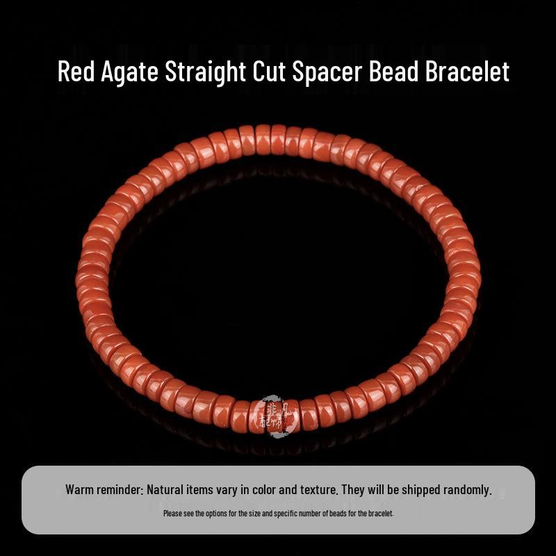 Natural NanHong Agate Bracelet with Gold Diamond Star and Moon Accents - DIY Cultural Bead Accessories