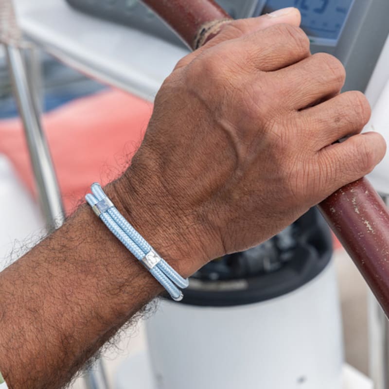 PIG & HEN Double Little Louis Bracelet - Arctic Blue X Silver