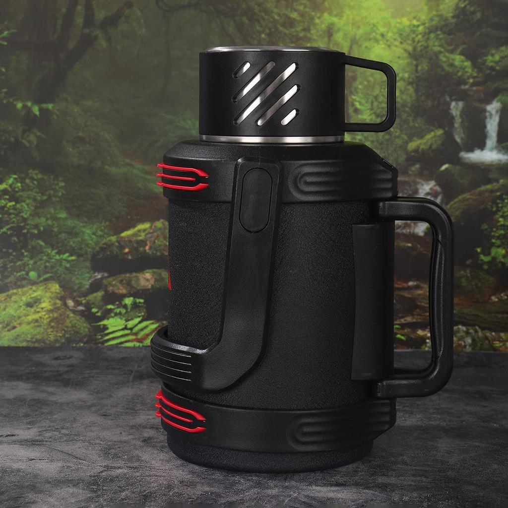 316 Stainless Steel XL Thermos Flask with Mechanical Lid and Large Handle for Outdoor Travel