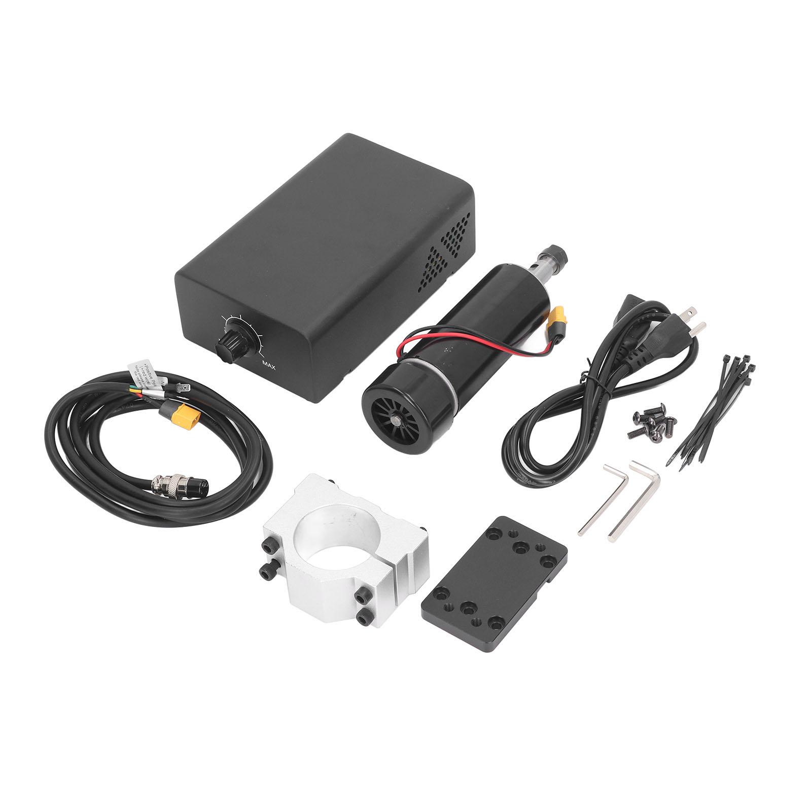 

Комплект шпиндельного двигуна 12000 об/хв CNC Шпиндельний двигун з повітряним охолодженням Регулятор потужності Патрон ER11 з тримачем 52 мм