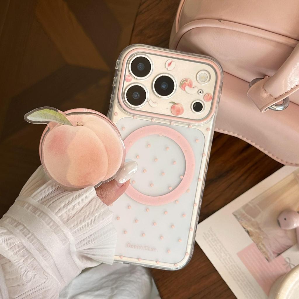 Creative Peach Phone Case for iPhone 16, iPhone 17, and iPhone 17 Pro Max