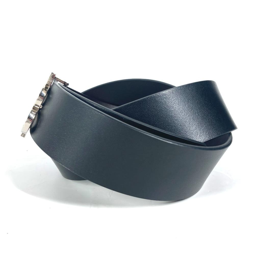 BURBERRY TB logo  belt Leather Black/SilverHardware