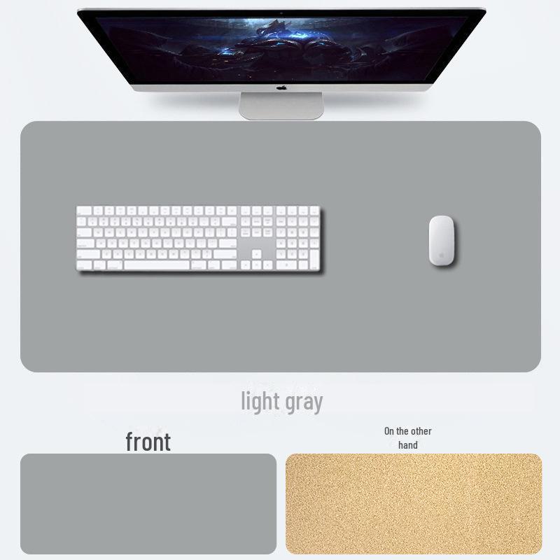 Custom Oversized PU Leather Cork Mouse Pad - Waterproof, Anti-fouling Desk and Writing Pad with Logo Printing Option