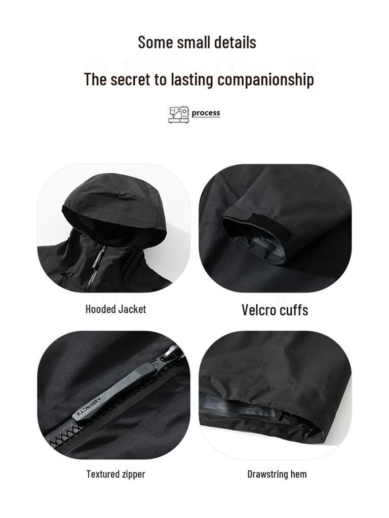 2025 New Men's and Women's Hooded Hard Shell Mountaineering Jacket - Spring/Autumn, Waterproof, Casual Style