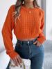 Autumn Winter Sexy Low Back Button Hollow Long Sleeve Turtleneck Sweater Women's Clothing