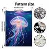 Framed Pearl Painting Kit Glowing Jellyfish DIY 3D Bead Canvas Art Creative Leisure Craft Home Decoration Wall Hanging Relaxing Hobby