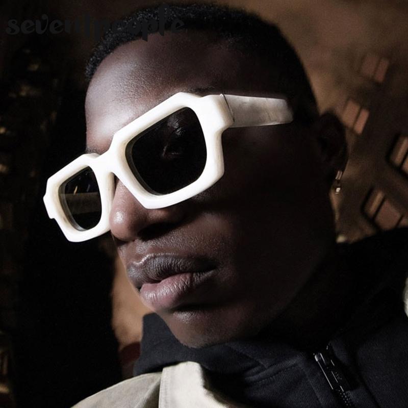 Vintage Rectangle Sunglasses Men  Luxury Brand Designer Retro Rectangular Sun Glasses For Female Thick Frame Square Shades