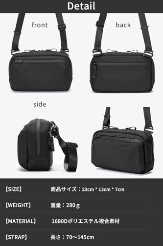 [zepirion] Body Bag Shoulder Bag Men's Water-repellent Waterproof Small Lightweight Crossbody One-shoulder Bag Cycling Urban Sling Mini