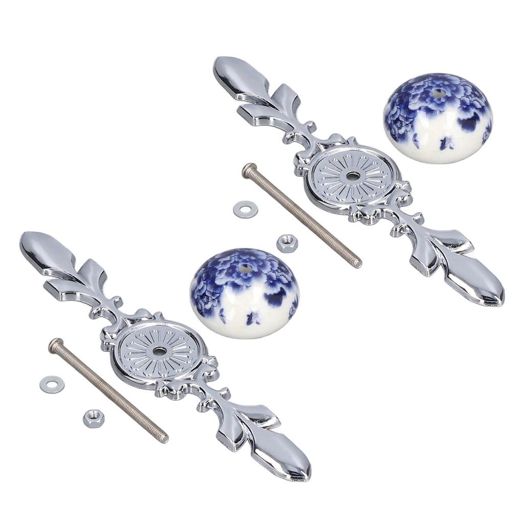 2pcs/set Ceramic Cabinet Handle Modern Simple Style Hand Painted Ceramic Cabinet Knobs1060D Peony