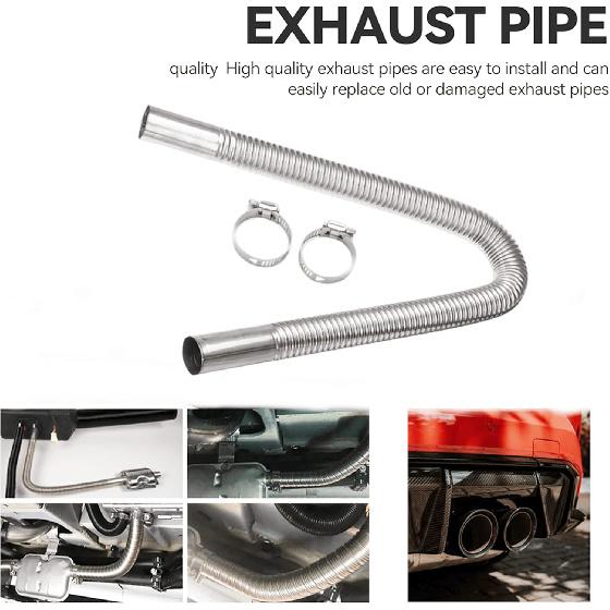 Air Exhaust Pipe Heater Pipe Heater Parking Air Heater Exhaust Pipe Diesel Gas Vent Hose Stainless Steel 2.5cm/1in Inner With Camps (Length: 2M)