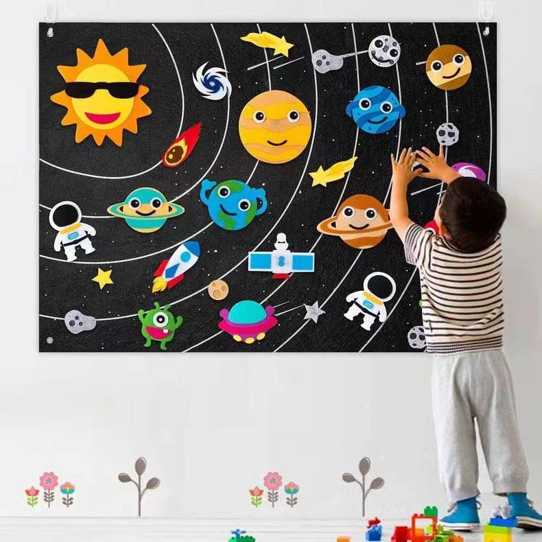 Interstellar Felt Learning Board: Children's Interactive Dress-Up Puzzle for Cognitive Development