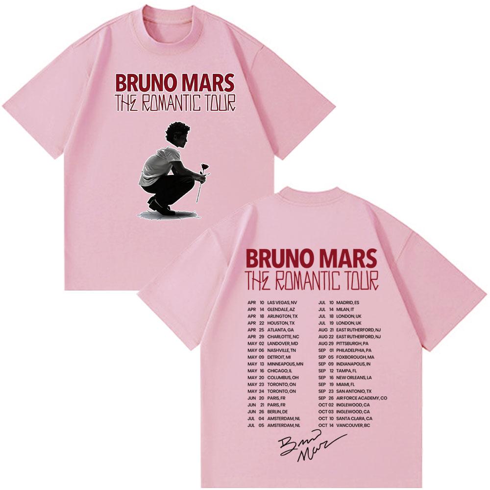 Rapper Bruno Mars Album 2026 Tour Potisk Tričko Muž Žena Vintage Tričko Krátký Rukáv Bavlna Ležérní Gotické Harajuku Trička