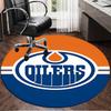 1PC Energetic Oilers Team Spirit Round Rug, Non-slip Chair Mat, Home Decor, Circle Carpet Perfect for Office, Bedroom, Living Room,Christmas gift