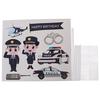 Precut Cartoon Police Car Plane Handcuffs Birthday Cupcake Toppers Decorations