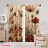 2pcs,2D Plane Printing Curtains Roller Blinds Butterfly Blooms Polyester Fabric (without Rod) Gifts Use for Living Room, Bedroom