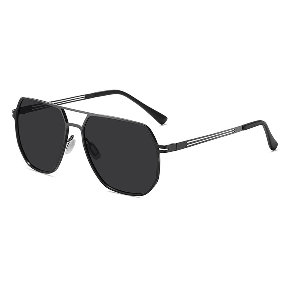 

Men s Ultra-light Polarized Sunglasses Stainless Steel Frame Anti-UV Fishing Driving Outdoor Sports Grey Lens Black Frame чорний