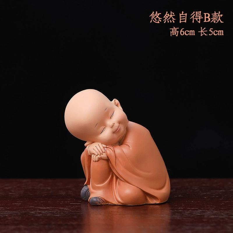 Little Monk Figurine Mini Monk Statue Cute Buddha Statue Adorable Baby Little Monk Decoration Creative Little Ornament