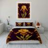 Golden iris flower pattern. Bedding sets Duvet cover sets Duvet covers Pillowcases(1* Duvet Cover 2* Pillowcases without duvet insert)