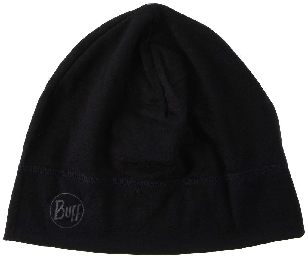 Buff Merino Lightweight Knit Natural Solid 214980 Beanie, Hat, Materials, Odor-Resistant, Moisture-Wicking, Black,