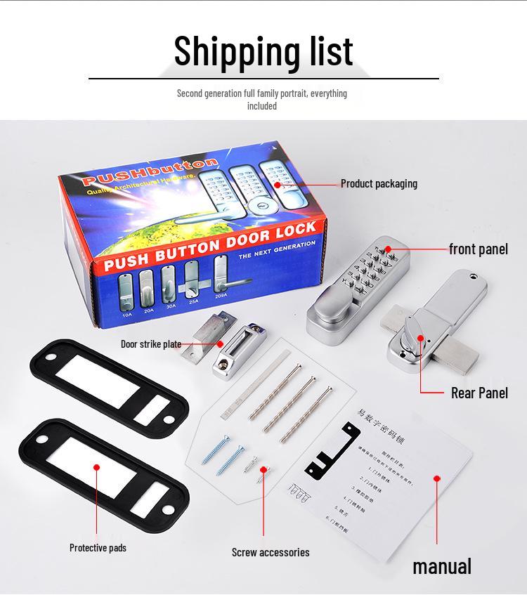 Kent Outdoor Key & Password Aluminum Door Lock with Always Open Feature