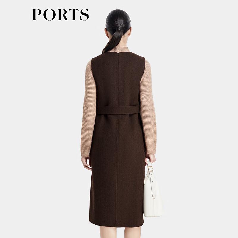 PORTS Sleeveless A-Line Wool Blend Dress