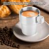 4 Stück Edelstahl Langlebige Kaffeetasse Becher mit Tassenhalter für Zuhause Kaffeeladen Gebrauch