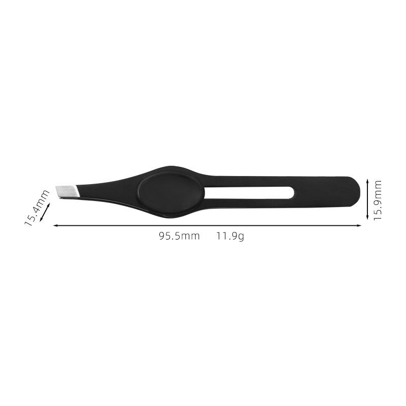 

1PC Eyebrow Clip Tool Tweezers Beard Puller Stainless Steel Slant Head 9.5cm*1.5cm*1.5cm чёрный