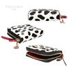Pisoraro Harako Dalmatian Print Round Zip Mini Wallet PR242 DALMATIAN in White and Black