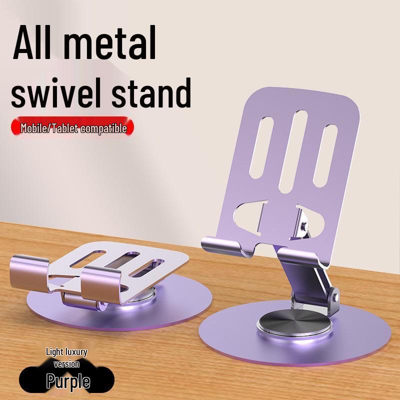 Universal All-Metal 360° Rotating Phone & Tablet Stand for Desktop Live Streaming & Learning