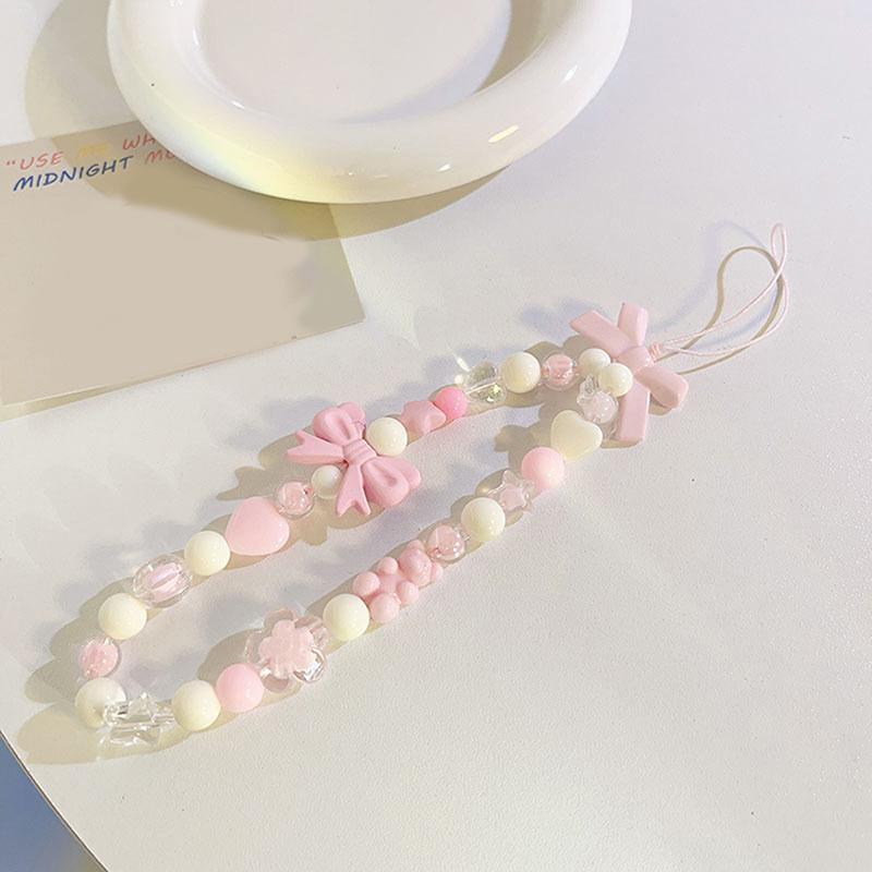 Cartoon Bowknot Mobile Phone Lanyard Phone Anti-Lost Chains For Women Girls Sweet Cellphone Hanging Cord Accessories
