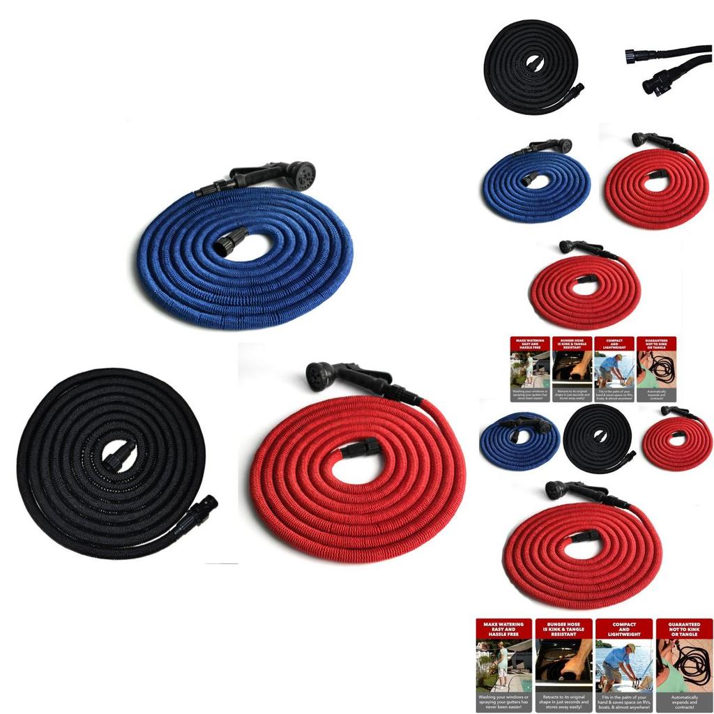 25ft-100ft Expandable Garden Hose Set With High Pressure Water Gun For Gardening And Car Washing