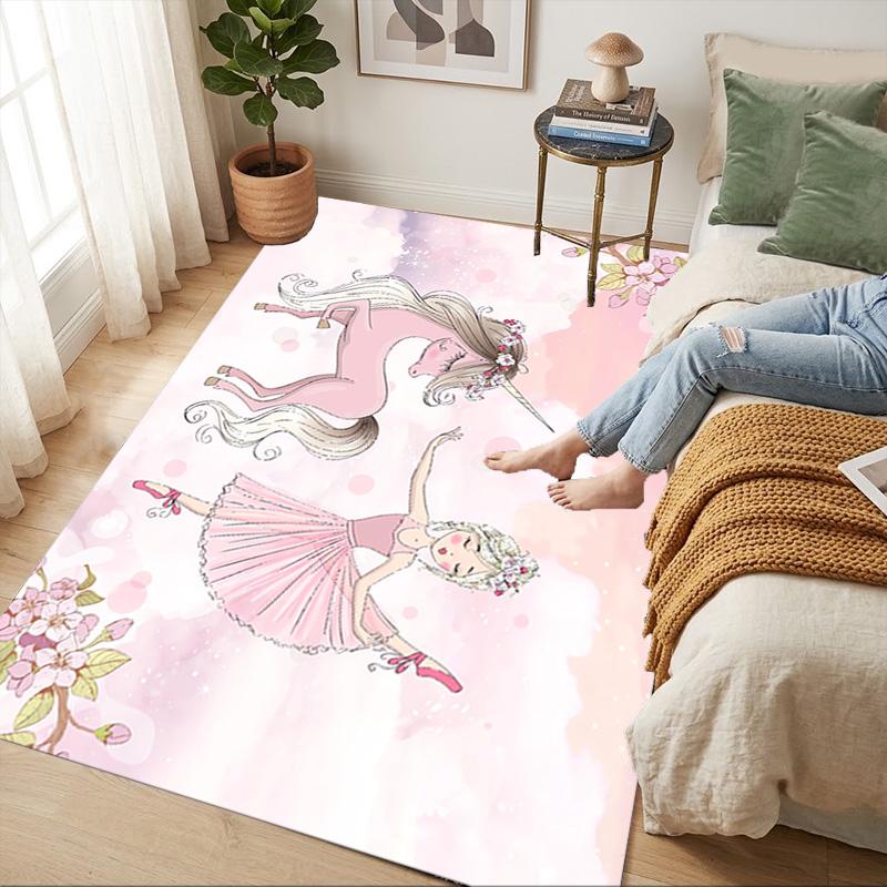 Unicorn Ballet Living Room Nonslip Area Rug Soft Carpet For Bedroom Game Playroom Sofa Office Home Decor Doormat Christmas Gift C9301213