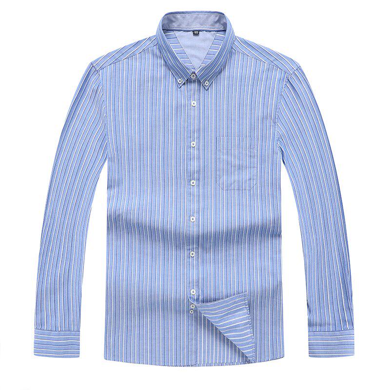 AngelSpace Men Business Plus Size Lounge Striped Button Down Shirt AngelSpace Men Business Plus Size Lounge Striped Button Down Shirt