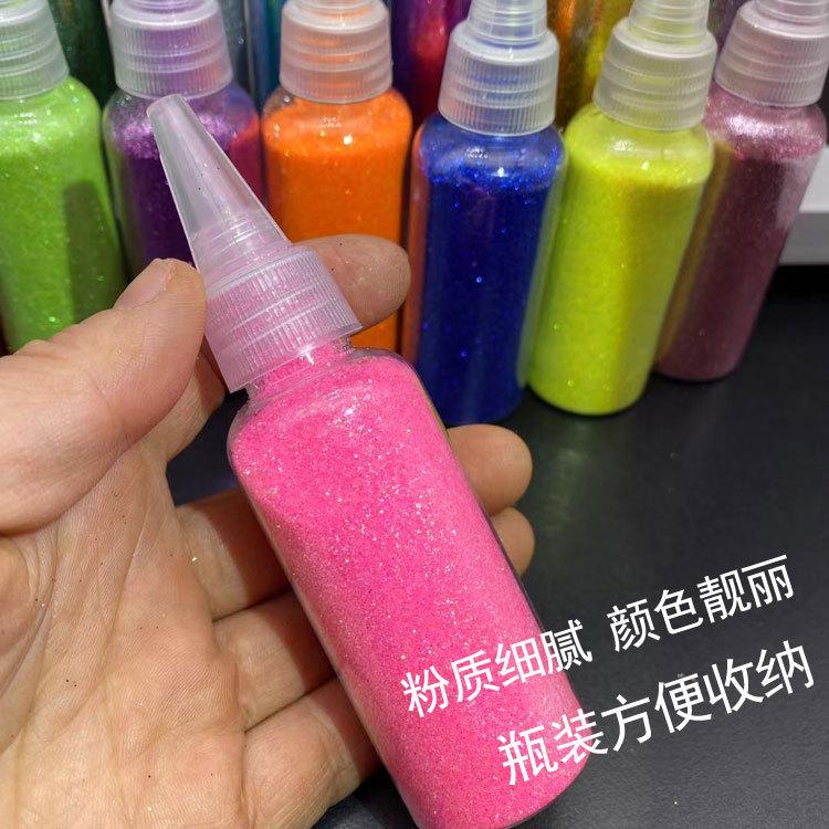 50ml Gold Glitter Powder with Flakes for Children's DIY Projects - Bright, Shiny Powder for Painting and Cross Stitch