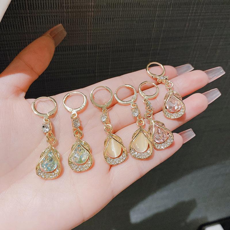Korean New Trendy Geometric Drop Earrings for Women 2025 Luxury Sparkling Cubic Zirconia Earrings High Jewelry Wedding Gifts