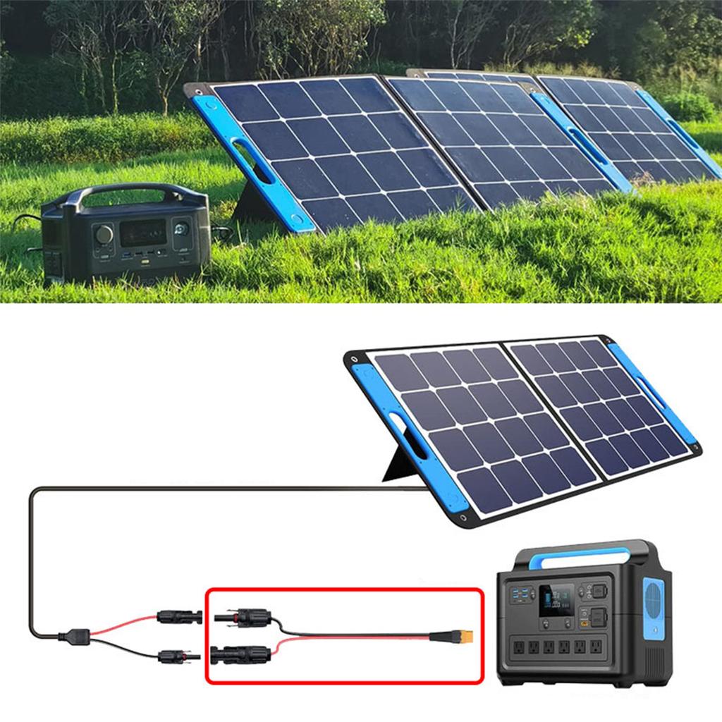 Solar Connectors to XT60 Adapter 12AWG Extension Cable for Outdoor Power Stations and Batteries