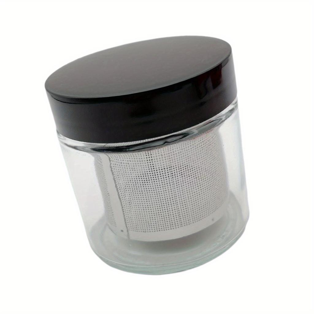 1Pc Jewelry Cleaning Jar Metal Sieve Glass Cleaning Cup Easy To Carry Jewelry Safe Container for Small Stones Earring Watch Parts