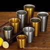 Golden Diamond Honeycomb 304 Stainless Steel Double-Layer Cup - Hammered Design, Anti-Scald. Perfect for Juice, Beer, and Tea.