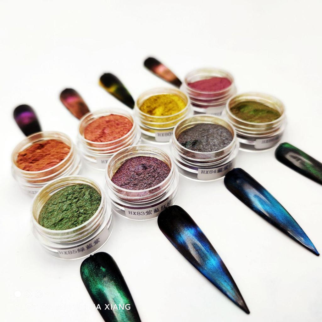 3D Magnetic Chameleon Nail Art Powder - Cat Eye Blue Tears