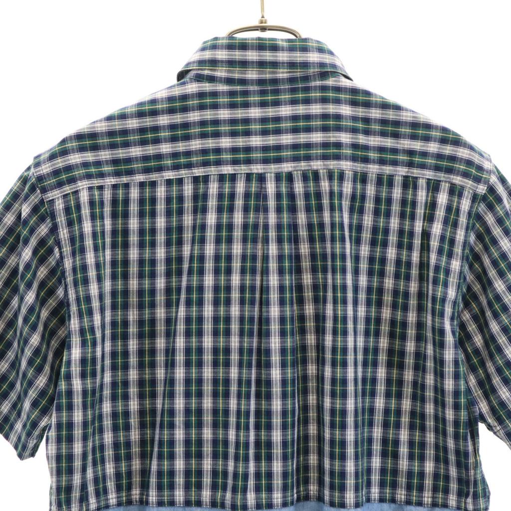 Mr.GENTLEMAN made in Japan Check pattern switching Short sleeve shirt M Men's Used