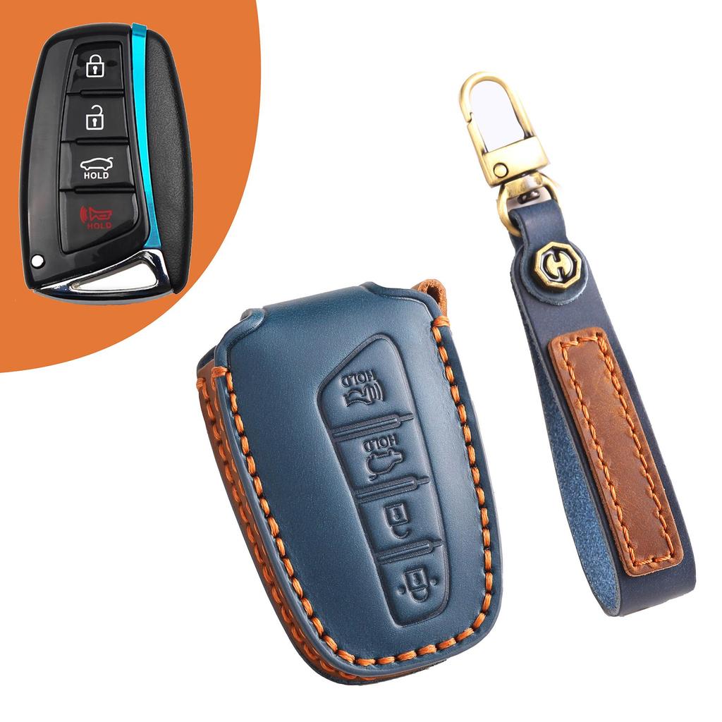 Premium Leather Car Key Cover for Hyundai ix45/Santa Fe