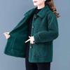 Stylish Faux Lamb Wool Coat for Women Aged 50-60: Warm Particle Velvet Top for Middle-Aged and Elderly Mothers