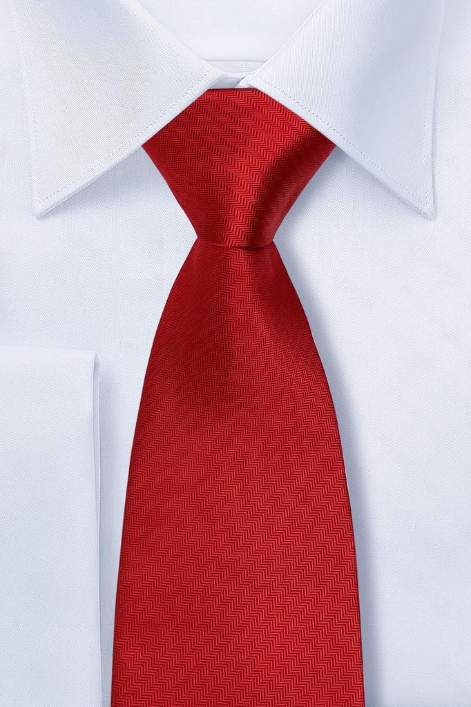 (RETREEZ) RETREEZ Micro Herringbone Stripe Woven Microfiber Men's Tie - Red