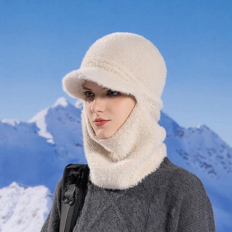 Winter Knit Hat With Face Mask And Ear Cover For Womens Cold Weather Comfort