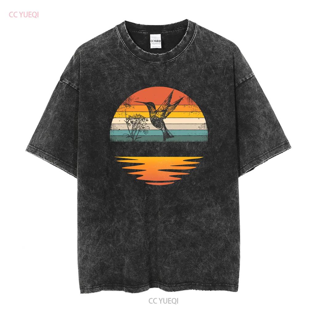 Hummingbird Vintage Retro Hummingbirds T Shirt vintage Washed designer clothes Versatile Casual Soft Top For Everyday Wear