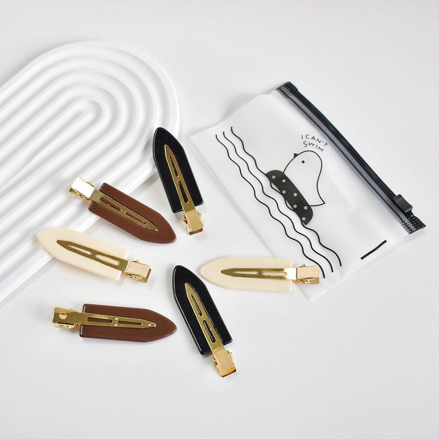 6PCS/SET Women's multi-colored acrylic non-bending hairpin Daily Makeup Face wash bangs broken hair Finish Traceless Hairpin Pro