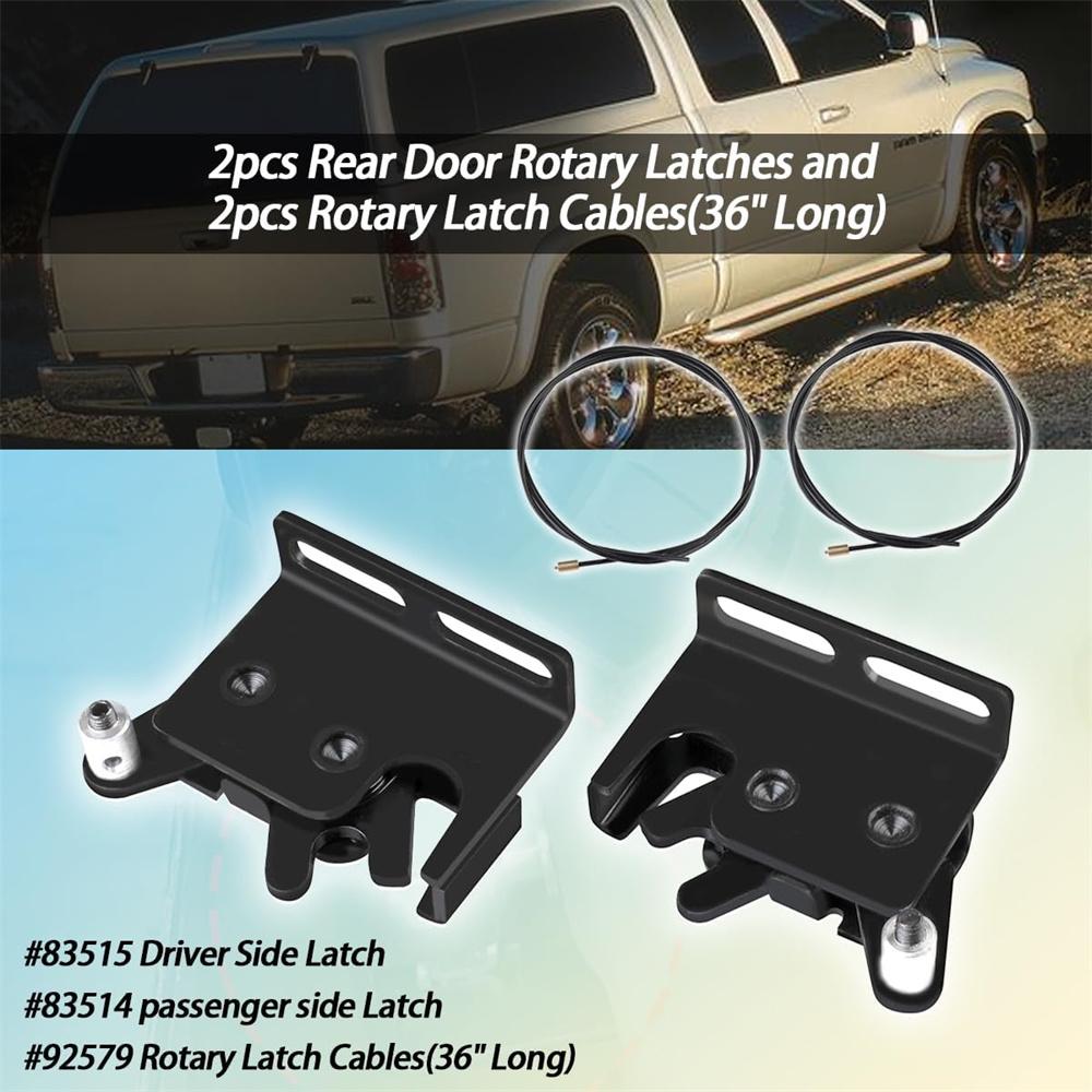 2pcs Rear Door Rotary Latches with Cables(36" long) For LEER 100XL, XR, XQ, 180XL
