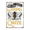 Bee Series Metal Tin Sign Wall Decor 20x30cm